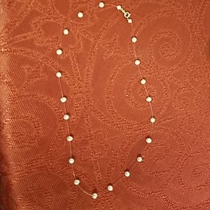 White Pearl Necklace 14kt gold